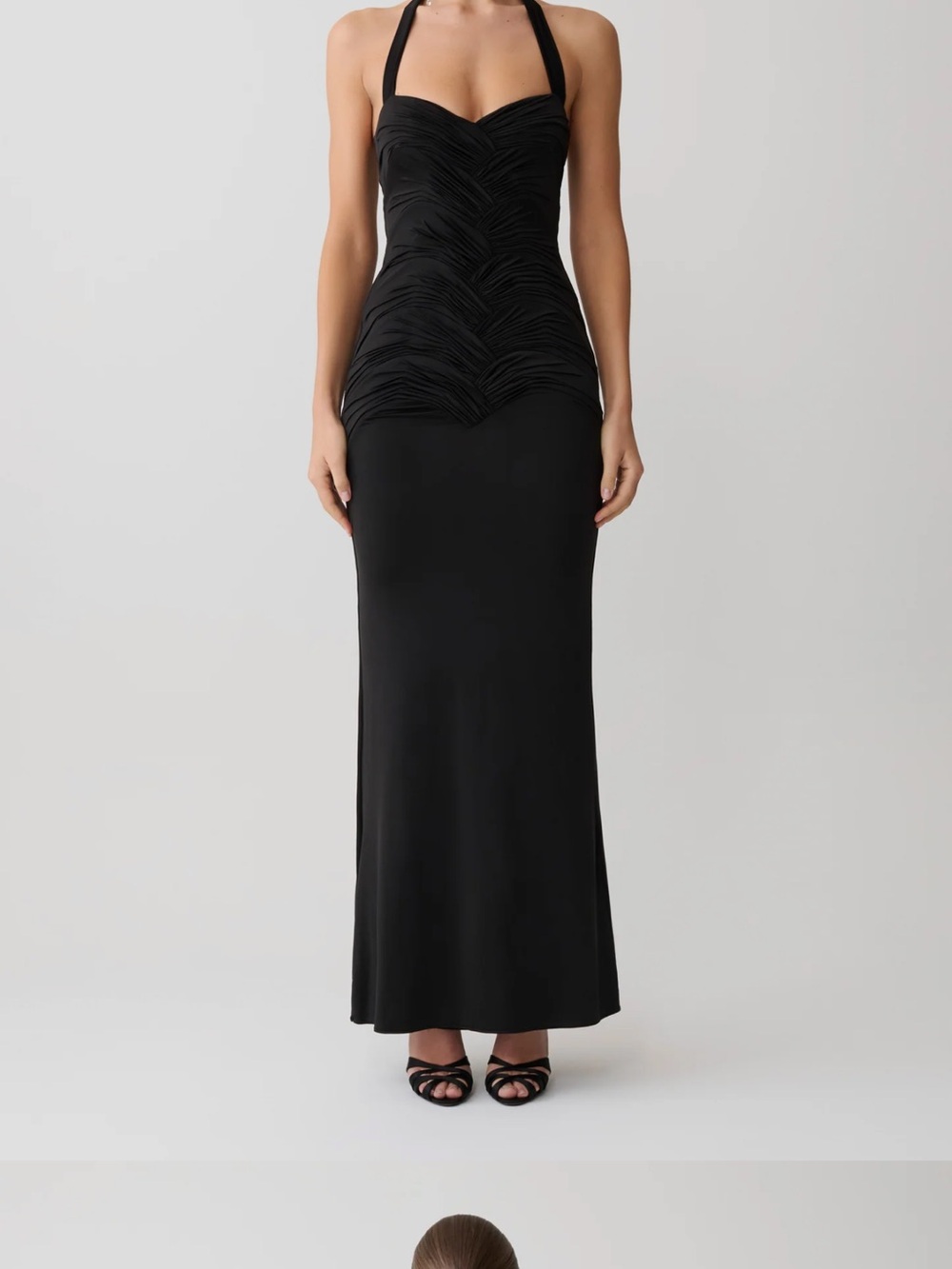 Meshki 	
Hoai Gathered Slinky Halter Maxi Dress